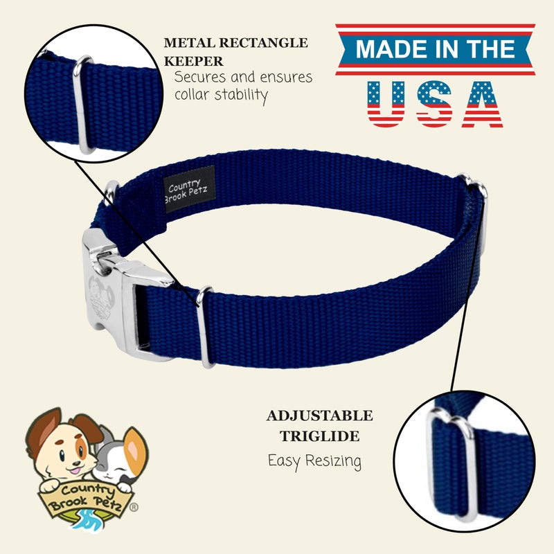 Country Brook Design Country Brook Petz - Premium Nylon Dog Collar with Metal Buckle for Small Medium Large Breeds - 10+ Cool Colors (Small, 3/4 Inch, Royal Blue) - Image 5